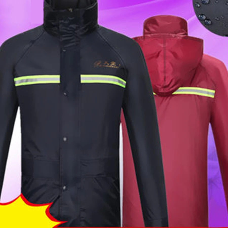 

Outdoor Impervious Rain Coat Waterproof Cover Hiking Motorcycle Poncho Rain Coat Set Chuva Regenjas Rain Coat L