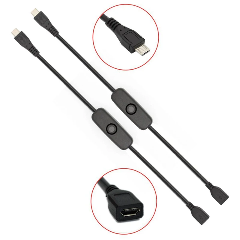 USB кабель питания для Raspberry Pi с переключателем ВКЛ./ВЫКЛ. переключатель управления