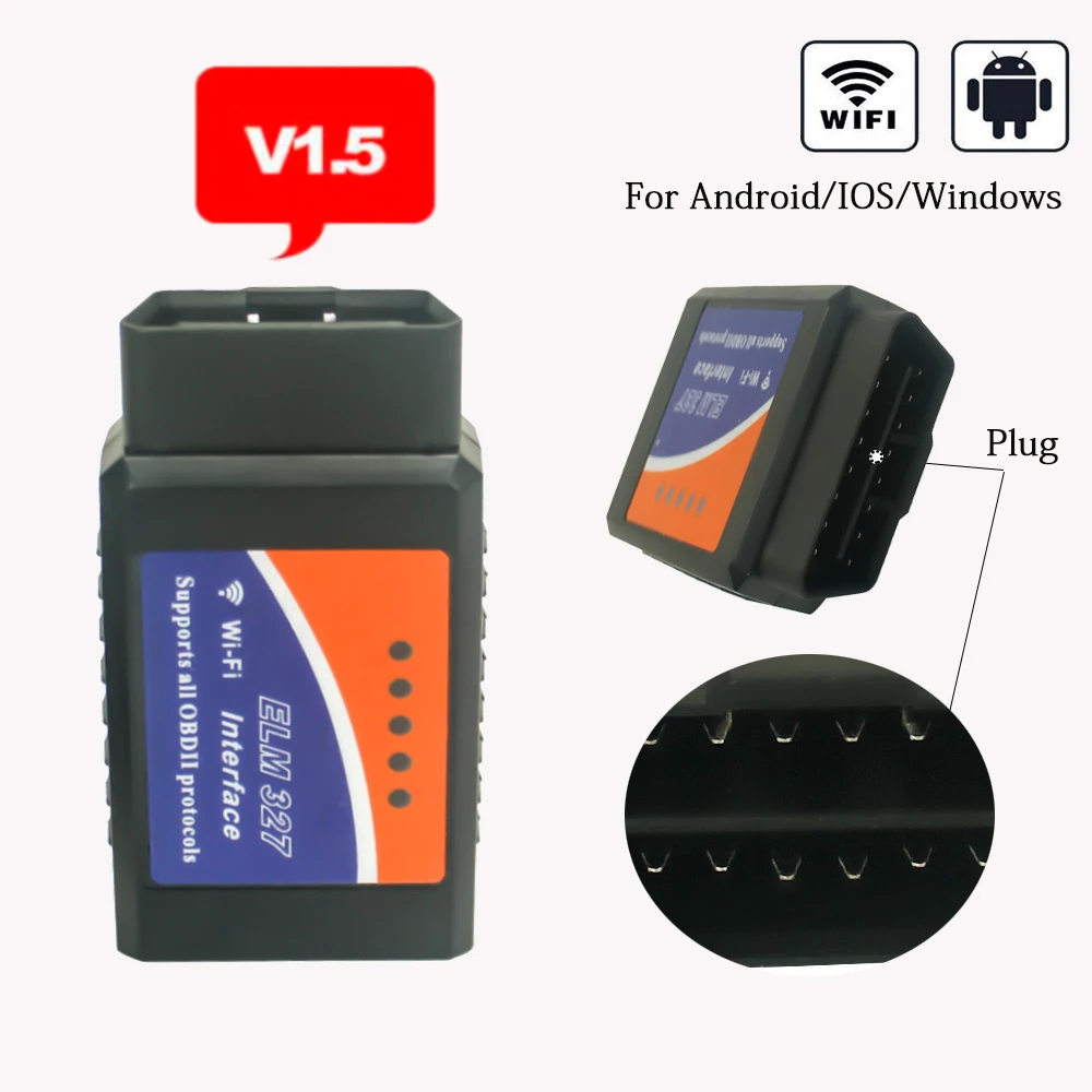 Автомобильный диагностический инструмент OBDII V1.5 ELM327 Bluetooth/Wifi для VW Golf 4 5 6 7 / Polo/