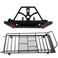 metal roof rack luggage carrier scx10 rear bumper bull bar with spare tire carrier shackles for scx10 ii jeep wrangler