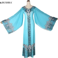 bushra african clohes for women print evening maxi dresses flared sleeves nigeria elegant long robe party dashiki bazin gown