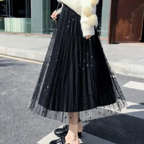 2020 летние женские юбки из пряжи и тюля бархатная плиссированная сетчатая юбка с