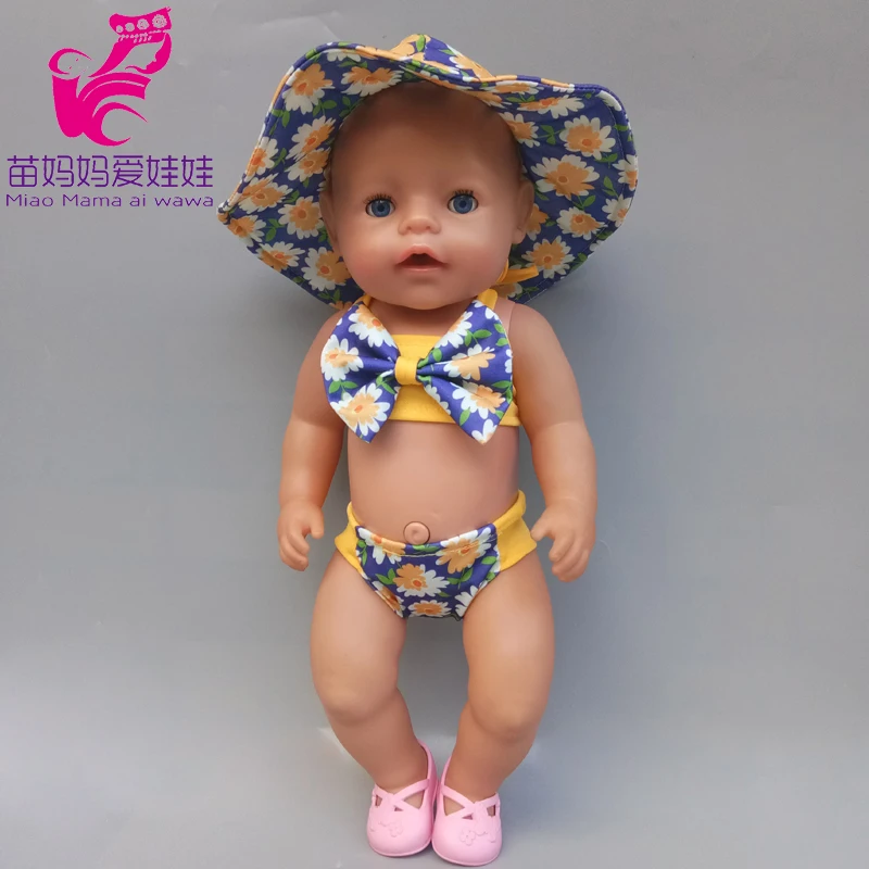 Кукольная одежда 43 см Детская кукла летняя для плавания белая кружевная 18