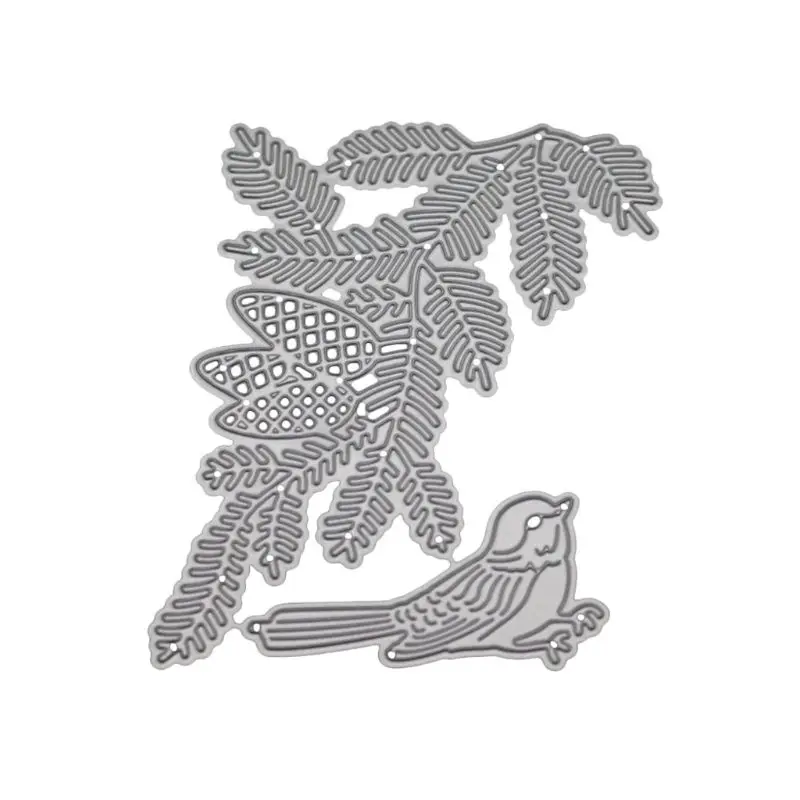 Птица лист металлический Трафаретный вырубной штамп Скрапбукинг Сделай Сам для