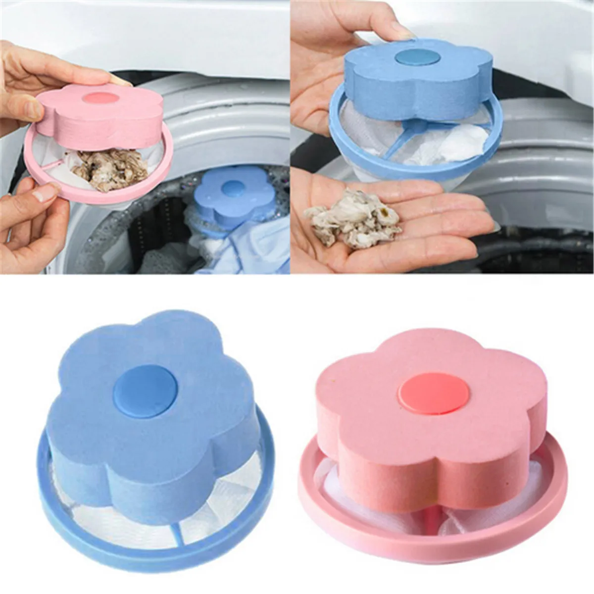 

1pc Laundry Lint and Pet Hair Remover Floating Pet Fur Catcher PE+EVA+Polyester