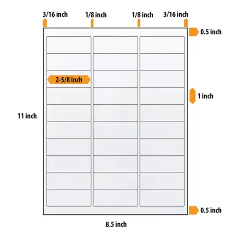 100 листов 30 up, легко снимаются адресные этикетки размером 2-5/8 дюйма x 1 дюйм (2,625x1) для струйного/лазерного принтера. (Сделано в Китае)