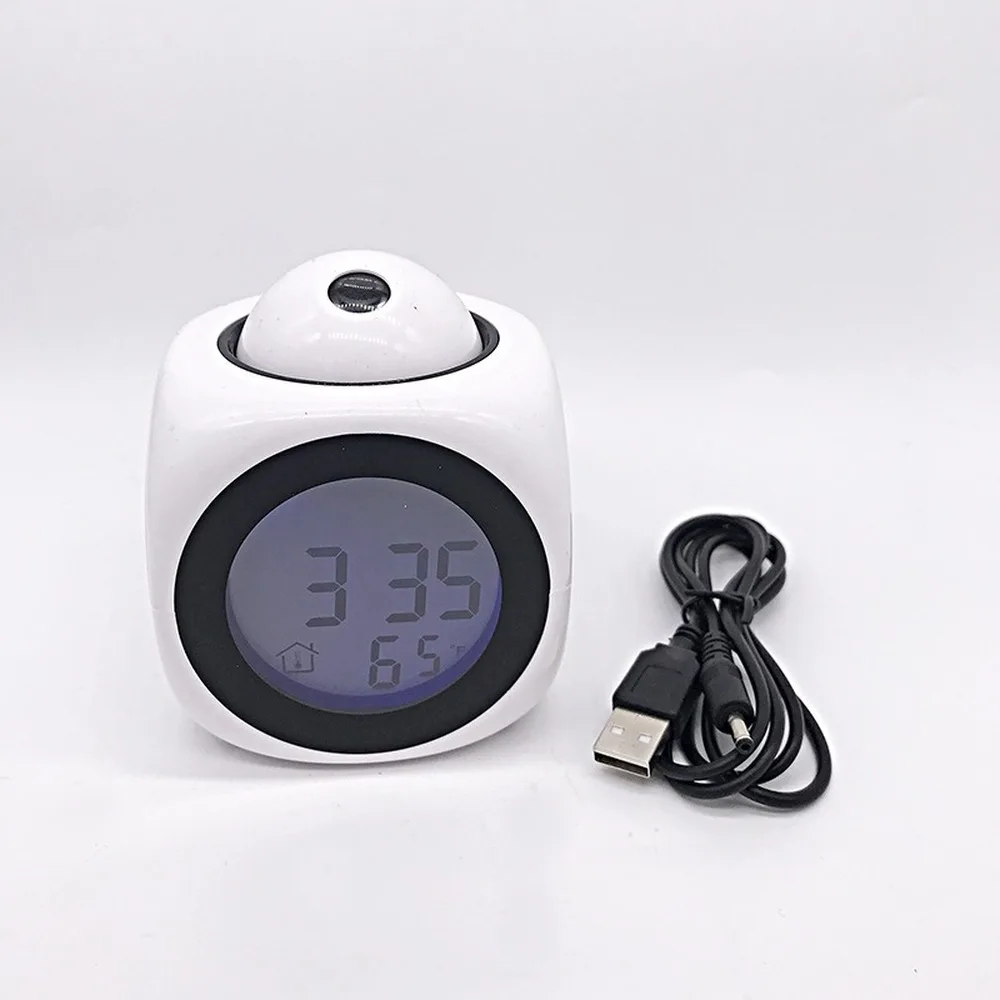 

Hot style voice clock creative electronic alarm clock LED projection English clock cute clock clock digital