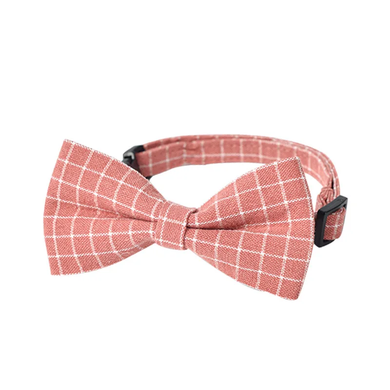 

British Dog Collar Bow Tie Tartan Pet Dog Personality Fashion Dog Bow Collar Teddy Puppy Cat Small Dog Pet Accessories