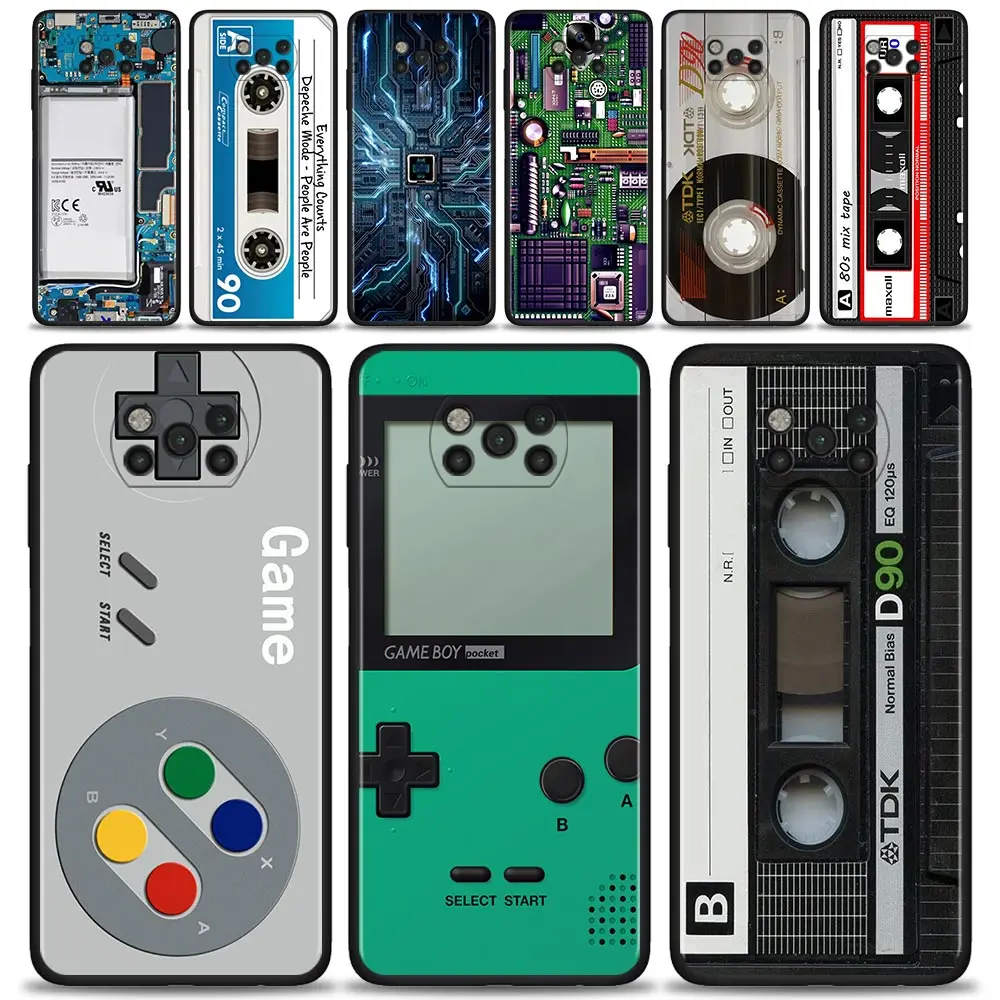 

Case For Xiaomi Mi Poco X3 Pro F3 X3 GT M3 X3 NFC F1 M3 Pro 5G F3 GT Silicon Coque Shell Retro Vintage Camera Cassette Music