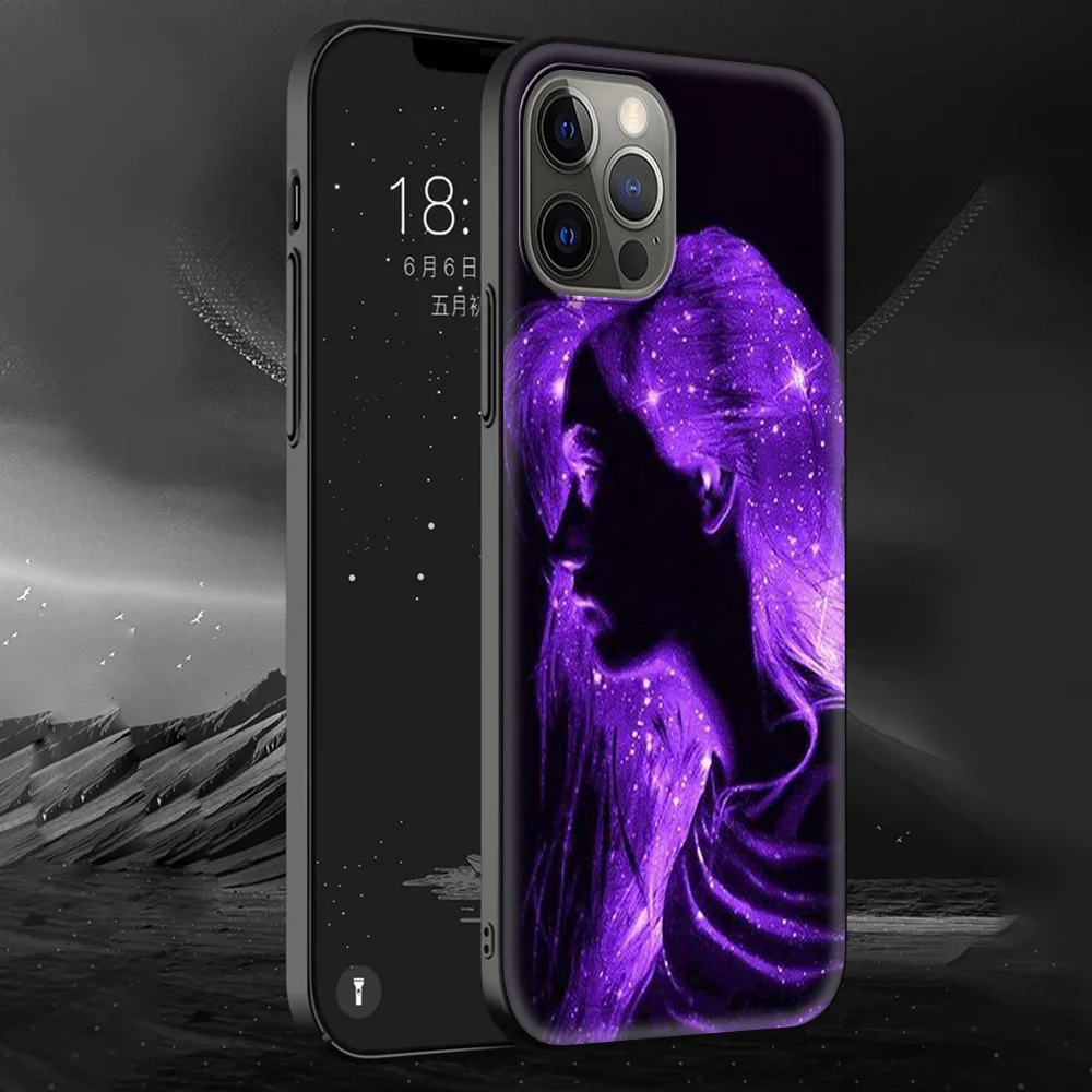 

Cute Starlight Girl Silicone Soft Phone Case for iPhone 12 11 Pro MAX 8 7 XS XR X 6 6S Plus XS MAX SE 2020 Luxury Coque Shell