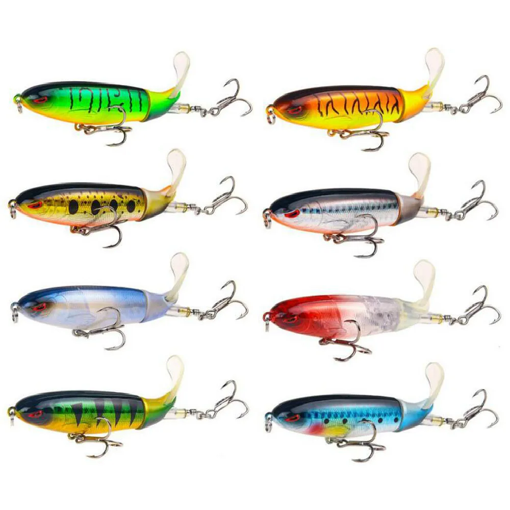

8Pcs Isca Artificial Popper Lures Whopper Plopper Fishing Lure 10.5CM 13.5G Leurre Peche Wobbler Peche Bait Top Water
