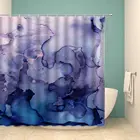Абстрактная занавеска для душа, Современная темно-синяя чернильная художественная фиолетовая розовая Акварельная мраморная ткань, занавеска для ванны, крючки для декора ванной комнаты