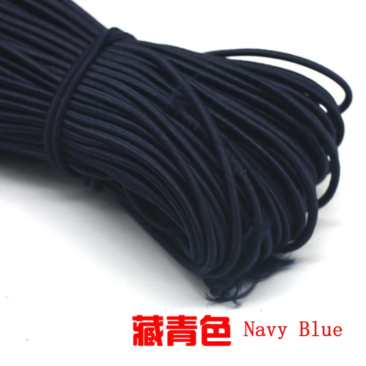 Navy Blue 10 м/лот, 24 цвета, высокое качество, 3 мм, цветная круглая эластичная повязка, резиновая эластичная веревка, ювелирные браслеты, веревка для улицы, веревка, E-2 - Цвет: Navy Blue