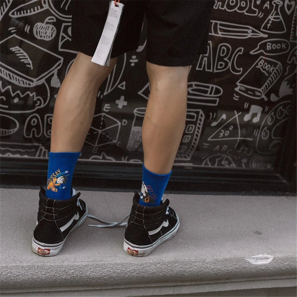 Men's Autumn Cartoon Anime Funny Socks Harajuku Japanese Fashion Happy Skateboard Socks