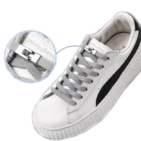 cross buckle lock shoelaces elastic 1 second quick quality metal no tie shoe laces kids adult leisure sneakers flat lazy lace