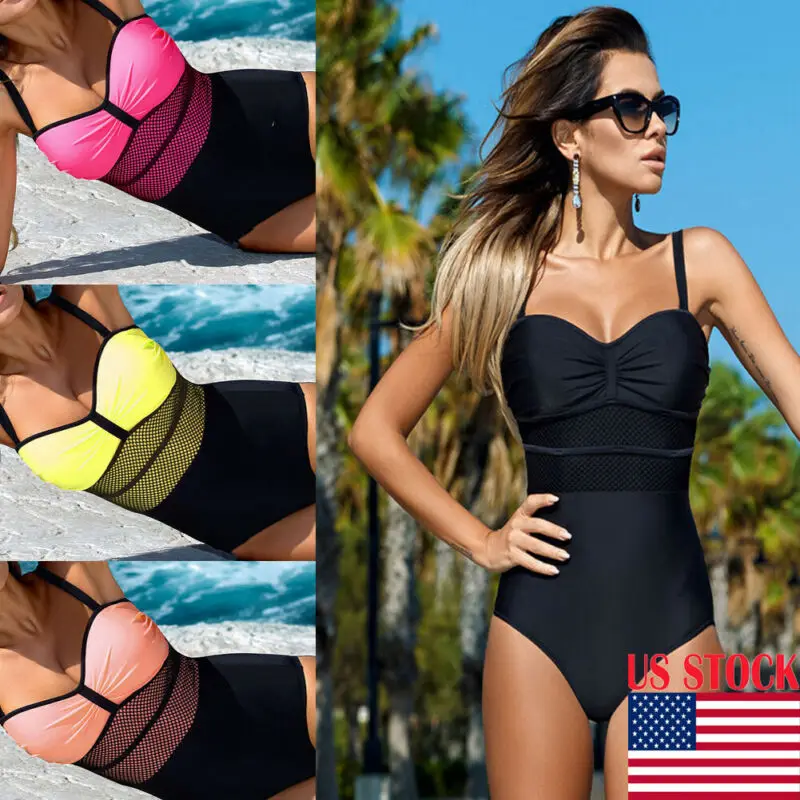 Женский летний сетчатый купальник в стиле ретро купальник-монокини женский