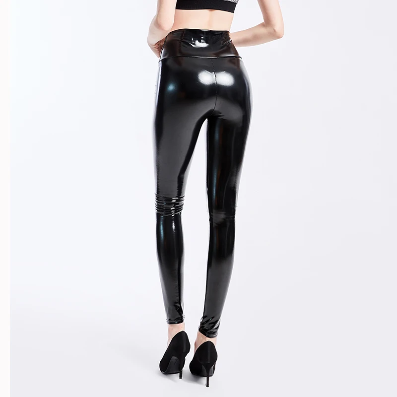 

Artificial Leather Women PVC Wetlook Push Up High Waist Leggings Shiny Fitness Legging Femme Trousers Streetwear Pencil Pants