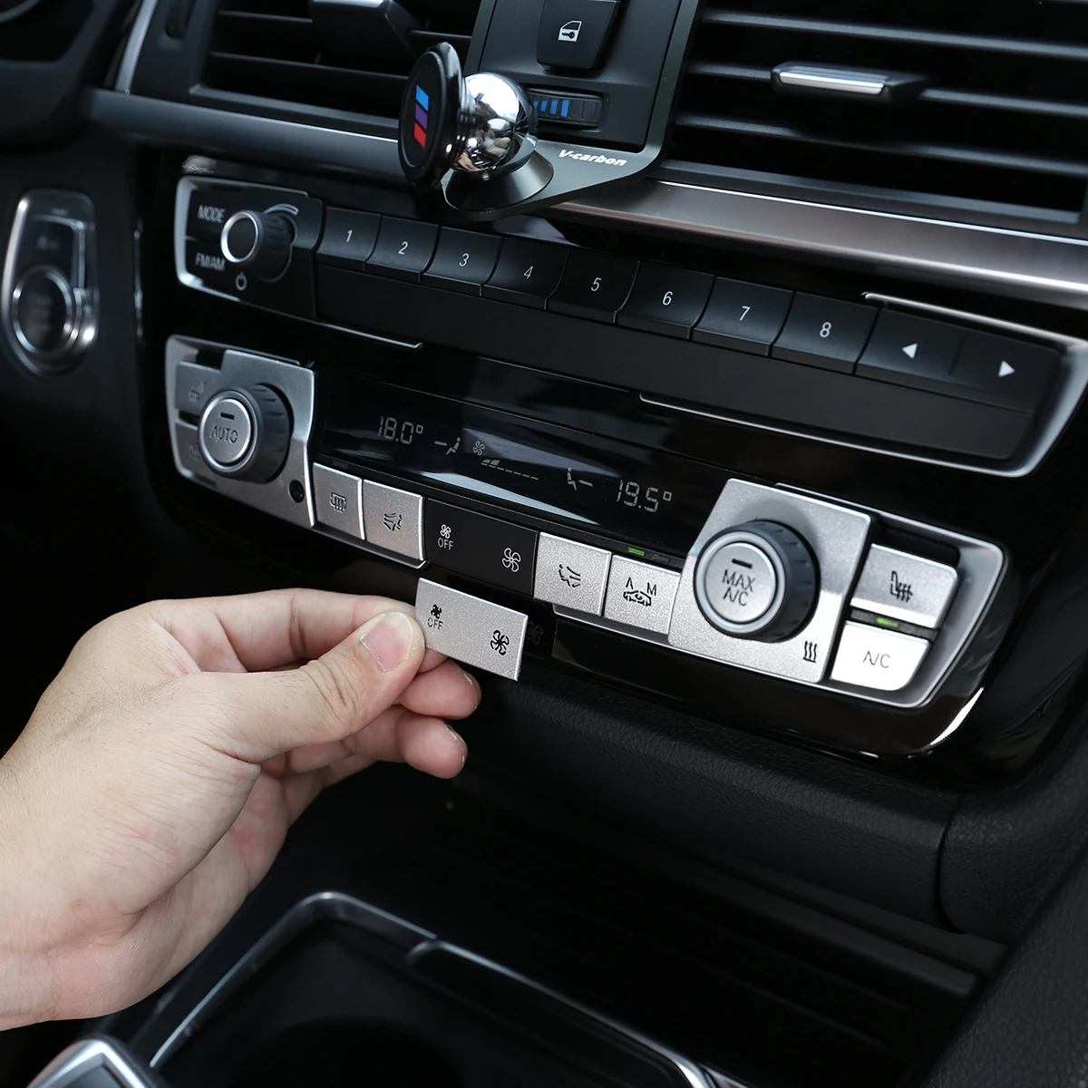 

Car Central Control Air Conditioning Shortcut Digital Button Cover Trim Sticker For BMW 3 Series F30 F31 F34 2013-2019 Accessory