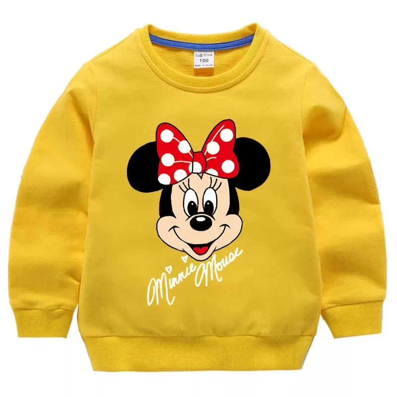 Свитшот с капюшоном для девочек Минни Маусом хлопок весна-осень | Детская одежда