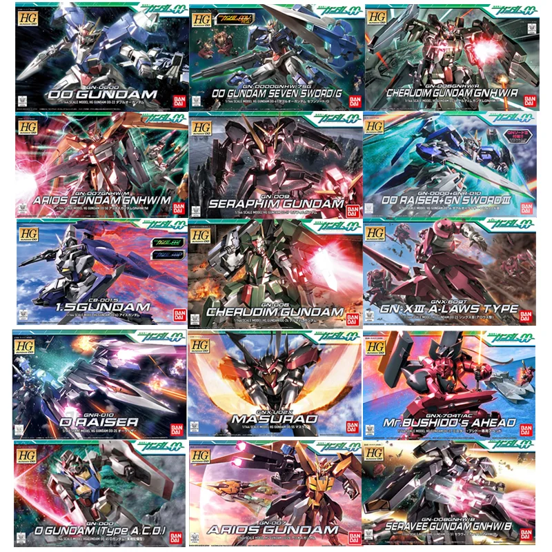 

1/144 Bandai Model HG00 Gundam Lifting Wing Seravee Gundam GNHW/3G Cherudim Arios Pioneer Reborns O Gundam Figure Model