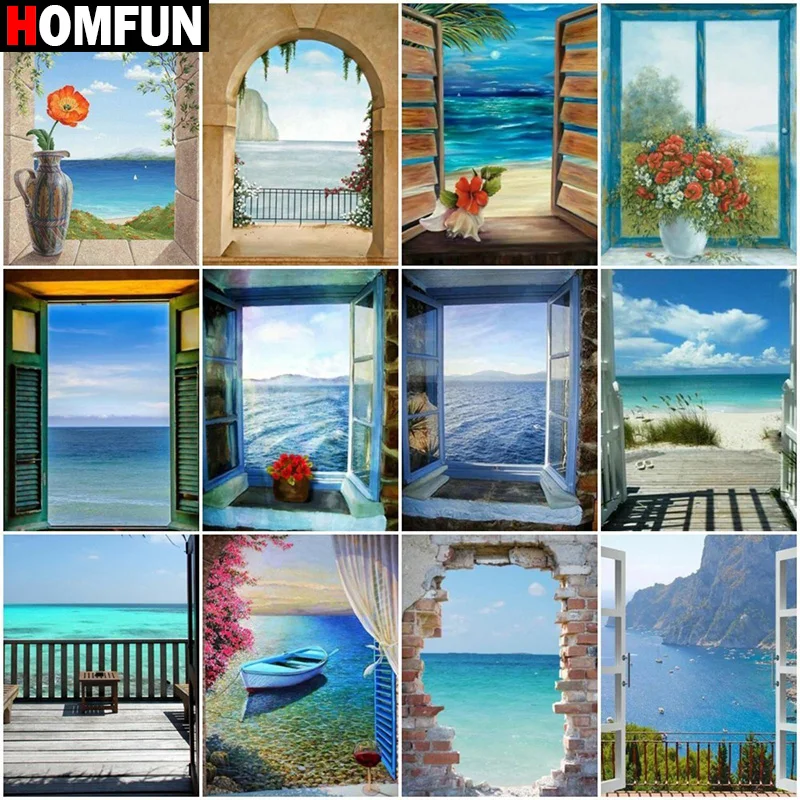 Алмазный Узор HOMFUN 5D страз рукоделие алмазная вышивка сделай сам крестиком окно