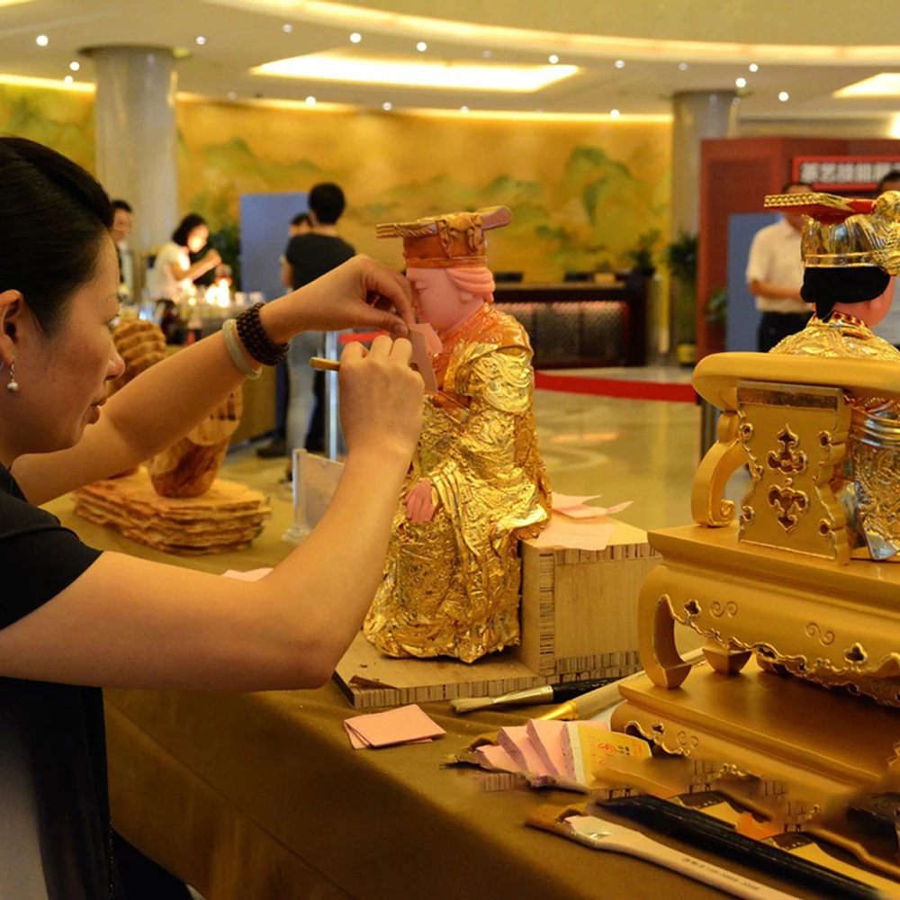 24K съедобный Золотой Фольга листов лист из чистого золота для украшения тортов