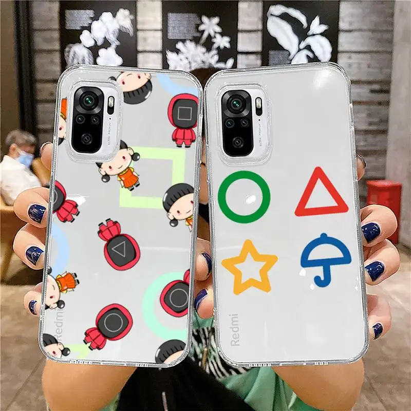 

Squid Game Phone Case Transparent for Xiaomi mi 10T 11 Redmi note 7 8 9 9S 10 9A 9T pro