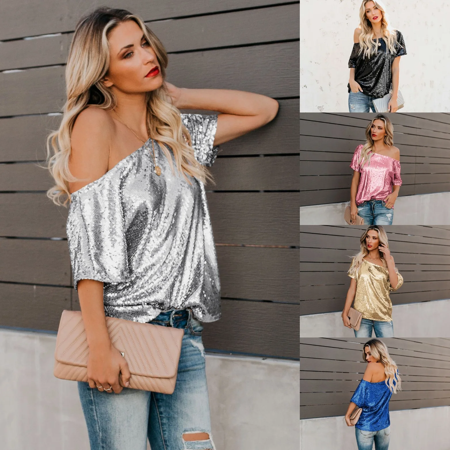 Хит продаж летний хит новый женский топ с короткими рукавами однотонный