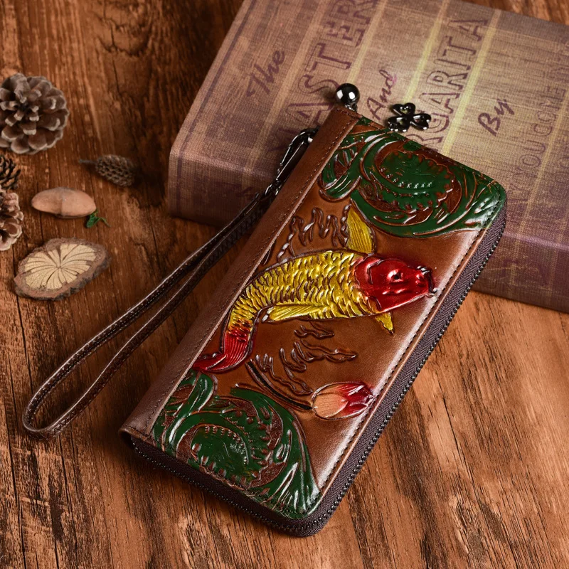 Южный Гусь Новые Классические женские кошельки из натуральной кожи Длинный