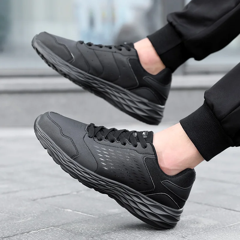 

2021 Men Casual Shoes Leather Mens Trainers Sneakers Winter Comfortable Walking Shoes Lightweight Rubber Waterproof Sneakers Men