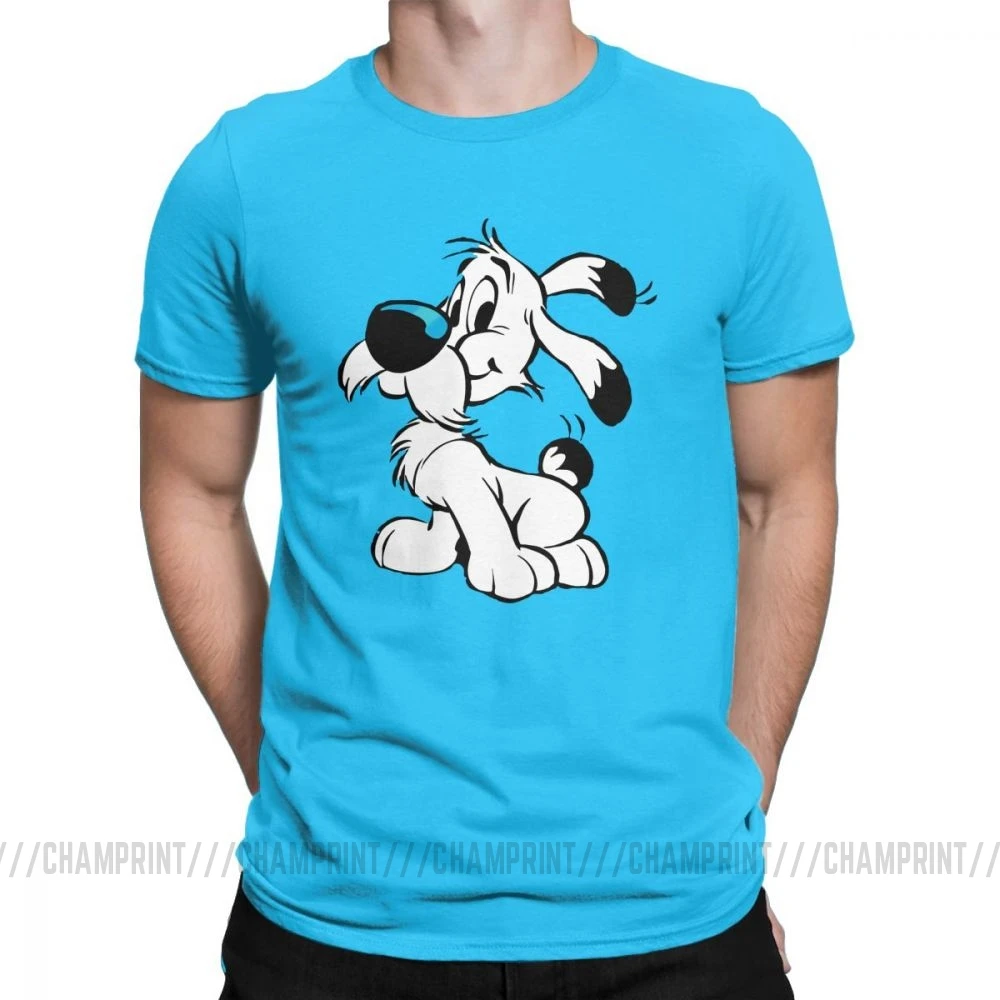 Мужские футболки Asterix And Obelix Новинка хлопковые футболки с коротким рукавом Dogmatix Idefix Ideafix Obelix футболка для собак топы размера плюс - Цвет: Королевский синий