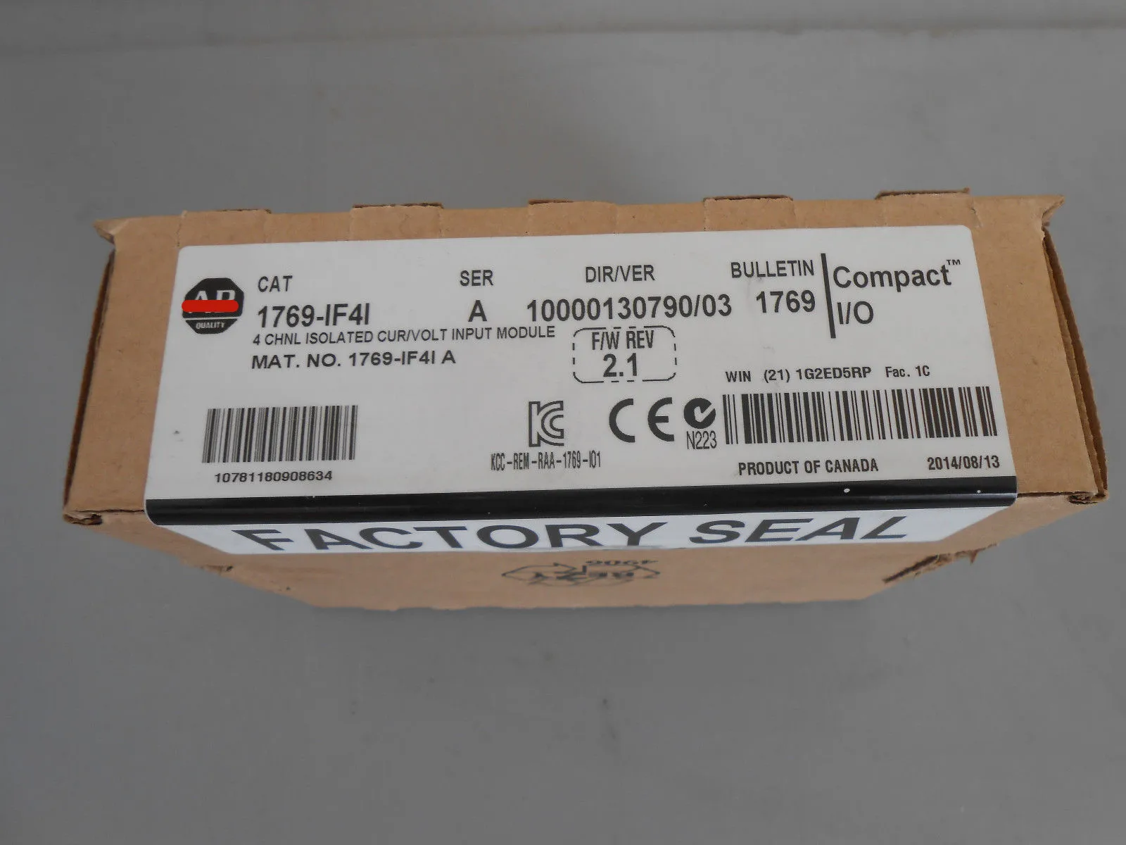 

Новый оригинальный 1769-IF4I модуль ABPLC контроллер процессор 17691F41
