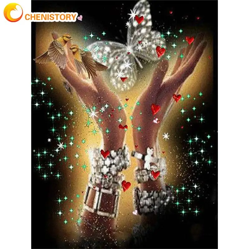 

CHENISTORY 60x75cm Frame Painting By Number For Adults Butterfly Picture By Numbers Acrylic Paint On Canvas For Home Decor Gift