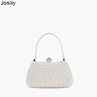 Jonlily Женская Роскошная вечерняя сумка, элегантный дневной клатч, женская вечерняя сумочка, сумка через плечо, Свадебный клатч для невесты, повседневный кошелек-KG226