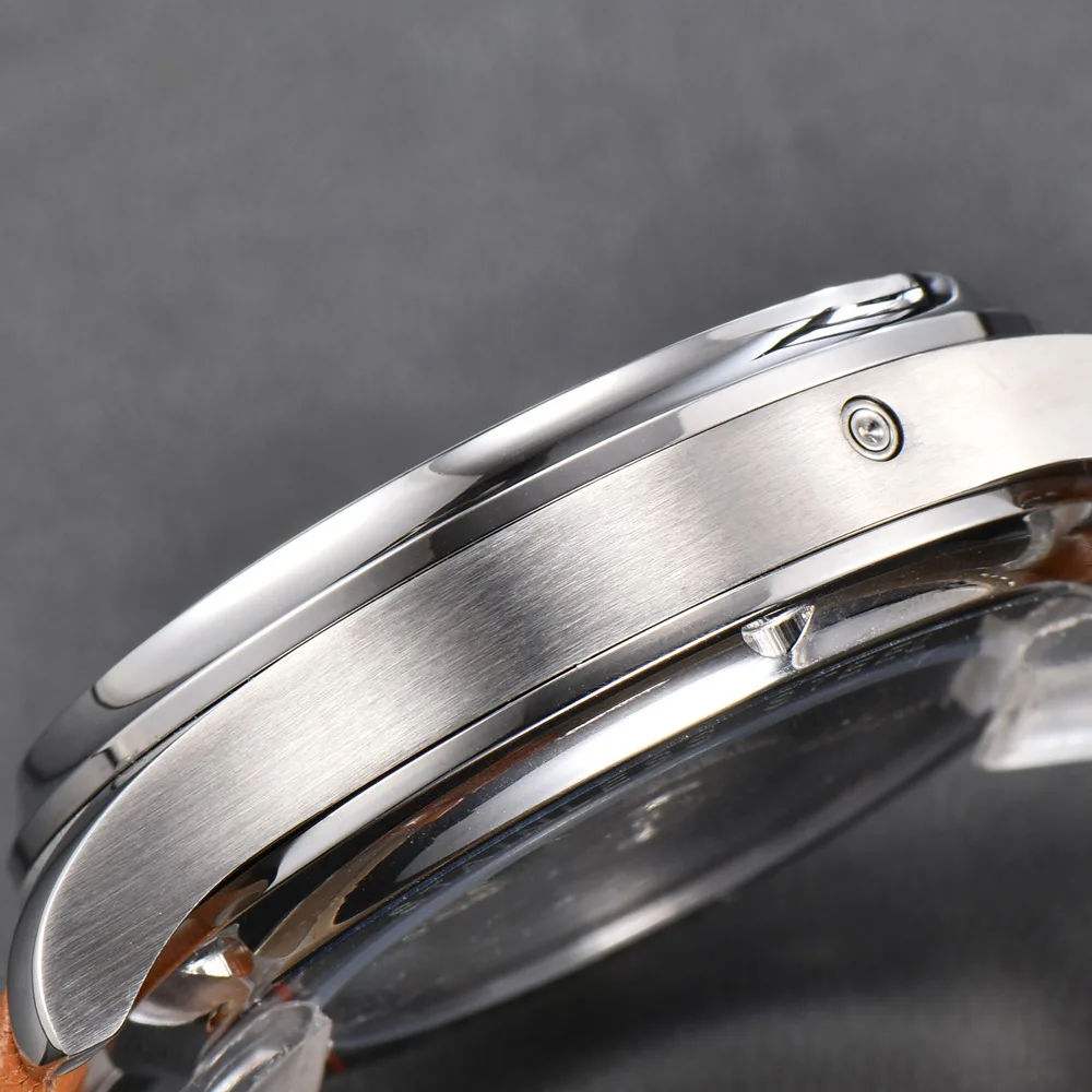 Часы мужские механические с автоподзаводом черным циферблатом 43 мм | Наручные