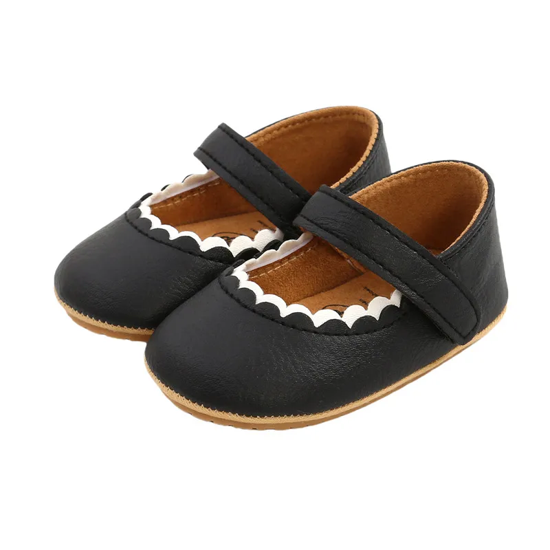 

0-18M Newborn Baby Princess Shoes, Cute Toddler Prewalker with Hook and Loop (White, Brown, Black, Papayawhip, Lemon Yellow)
