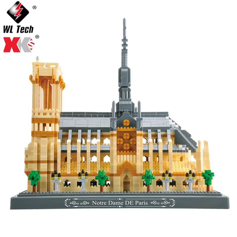 

WLtoys Новинка YZ076 Нотр-Дам Парижа алмазные частицы сборные строительные блоки Сборка образовательные блоки игрушки