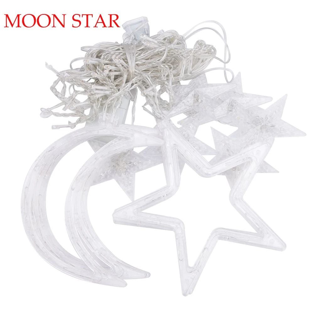 

Moon Star Lamp Decorative Led Lighting Curtain Light Led String Wedding Lantern Moon Star Light Christmas Night Room Decor Fairy