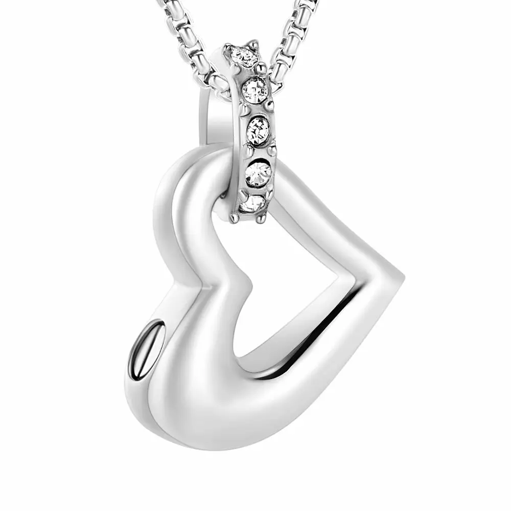 

Hollow Heart Urn Necklace Cremation Jewelry for Dog Cat Ashes Free Engraved Stainless Steel Keepsake Pendant Men Women Memorial