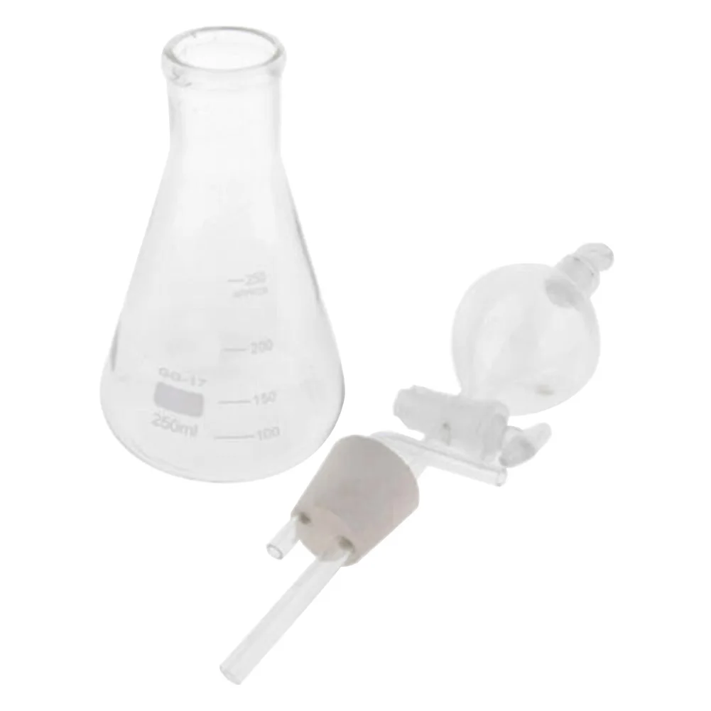 New Glass Conical Flask Separatory Funnel Stopper Lab Gas Generator Apparatus Kit like oxygen hydrogen and carbon dioxide | Канцтовары