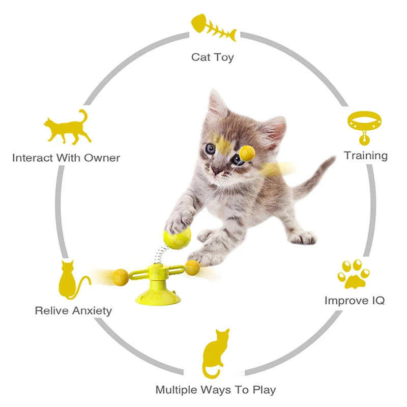 

1PC Cat Tumbler Swing Toys Turntable Funny Cat Stick Puzzle Training Toy With Catnip Feather Pet Supplies For Creativity Cat Toy