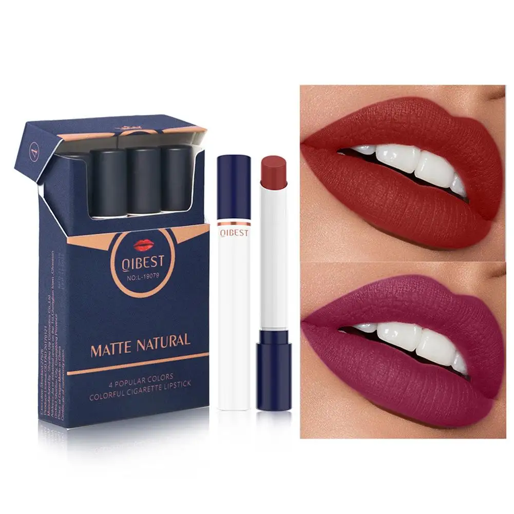4 цвета Набор губной помады матовая бархатная Сексуальная губная помада