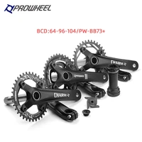 prowheel mtb crankset 1049664bcd 40t 30t 22t 38t 28t 36t aluminum alloy steel 170mm hollow tooth plate crank set with pw bb73