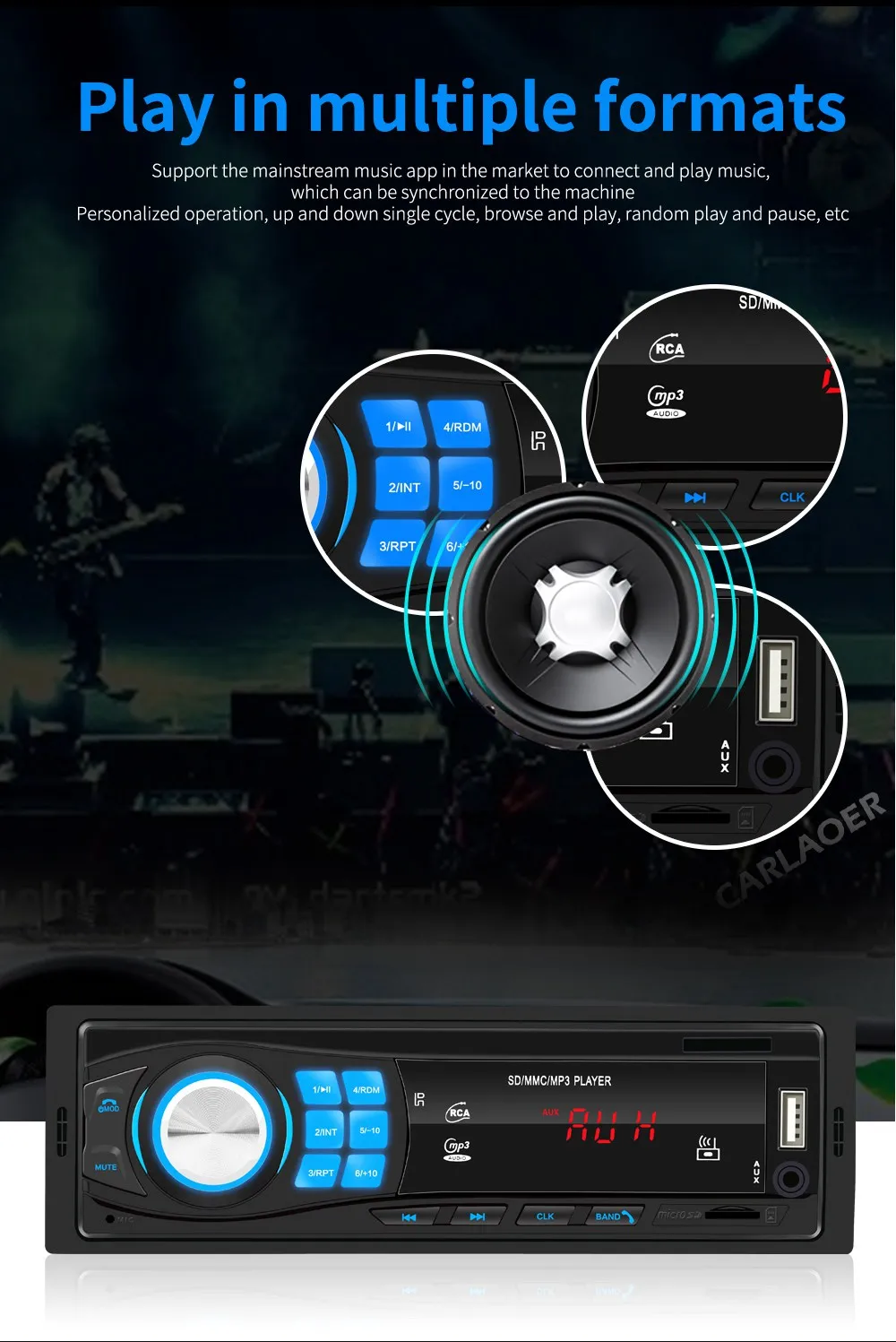 Bluetooth Autoradio 12V Car Stereo Radio FM Aux-IN Input Receiver SD USB In-dash 1 din Car MP3 Multimedia Player