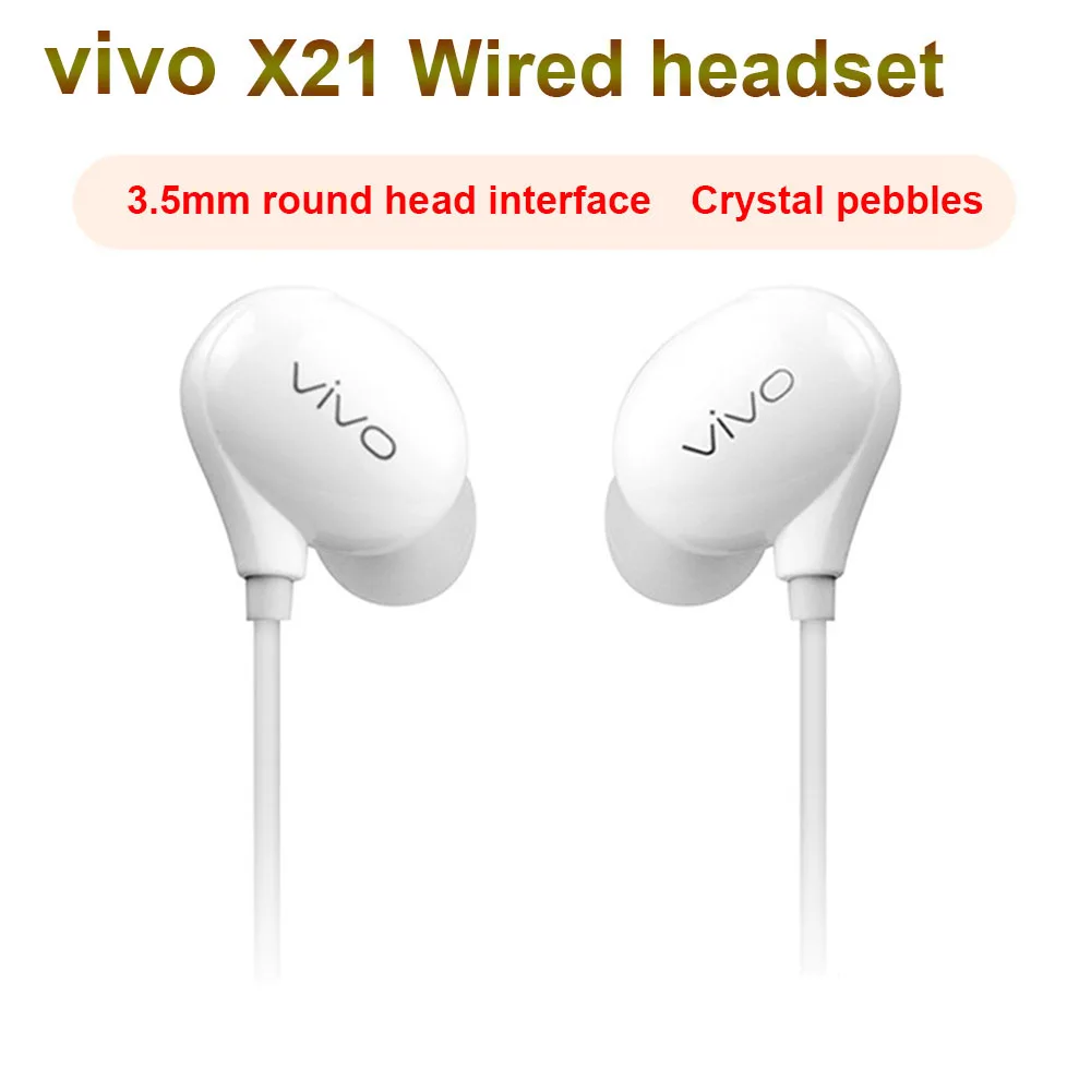 Оригинальные наушники VIVO 3,5 мм, проводная Музыкальная гарнитура с микрофоном для Vivo X27 X23 X21 X30 Y53S Y52S IQOO OPPO Redmi мобильный телефон
