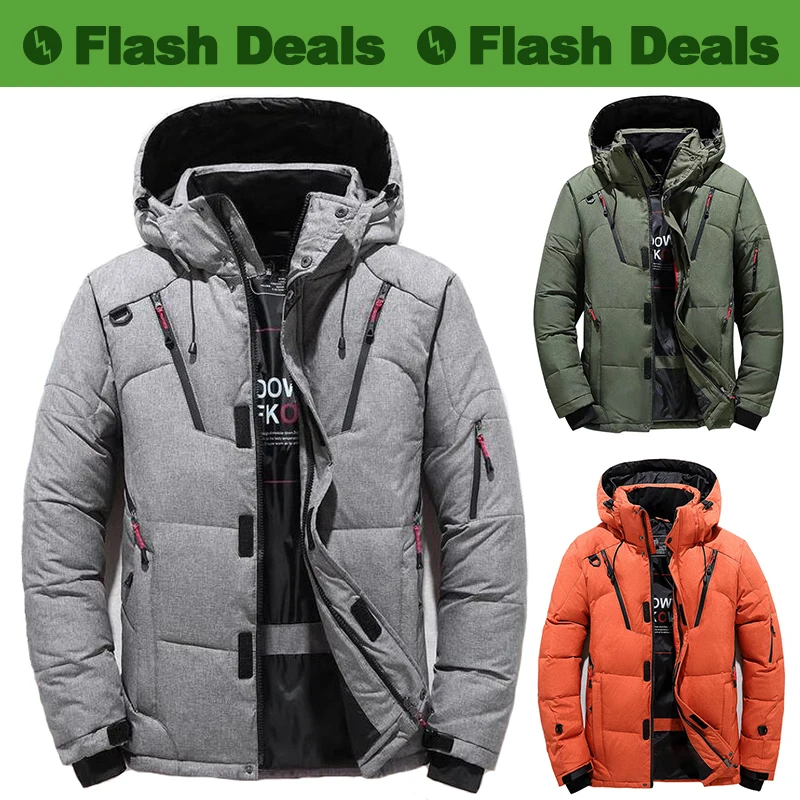 Thicken Duck Down Jacket Men Winter Warm Hooded Coats Outwear Parkas Casaco Masculino Brand Clothing Overcoat Many Pockets | Мужская