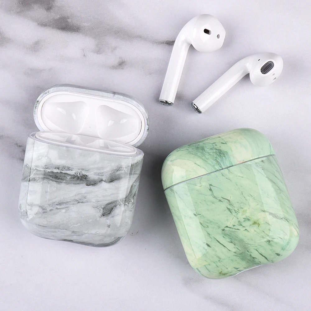 Силиконовый чехол с мраморным рисунком для Airpods 2 1 мягкий силиконовый беспроводной Чехол Bluetooth наушников