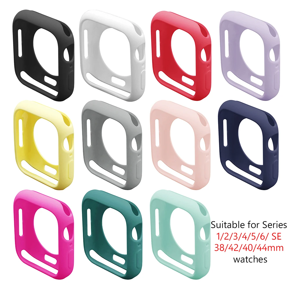 Мягкий силиконовый чехол из ТПУ для iWatch Series 3 2 1 38 мм 42 зеркальный бампер Apple Watch 4 5 6