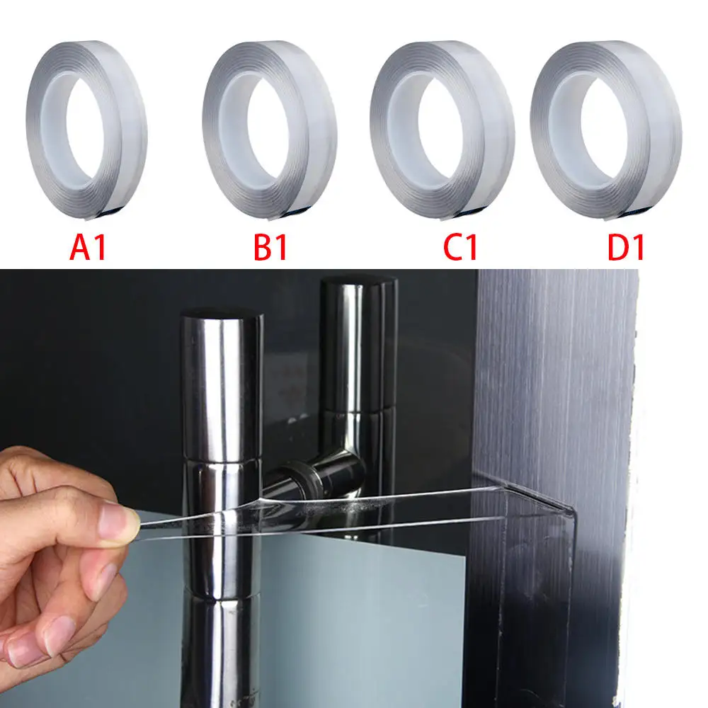 Многоразовые двухсторонние клейкие бесследные ленты съемный стикер моющиеся