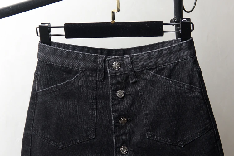 Осенне-зимняя новая женская модная джинсовая юбка большого размера двубортная